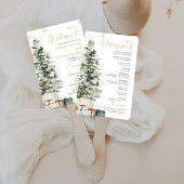 Éventail Programme de mariage de Noël des pins