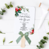Éventail Programme de mariage de Noël Greenery & Red Berrie