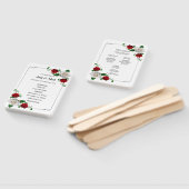 Éventail Programme De Mariage De Noël Rose Rouge Et Blanc (Non-assemblé)