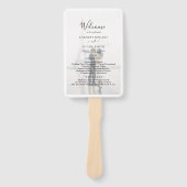 Éventail Programme de mariage de photos en noir et blanc cl (Devant)