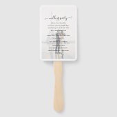 Éventail Programme de mariage de photos en noir et blanc cl (Dos)