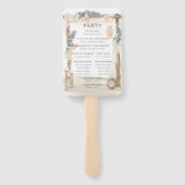 Éventail Programme de mariage de plage bohème rêveur (Dos)