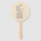 Éventail Programme de mariage de plage Chic Côté Mer (Dos)