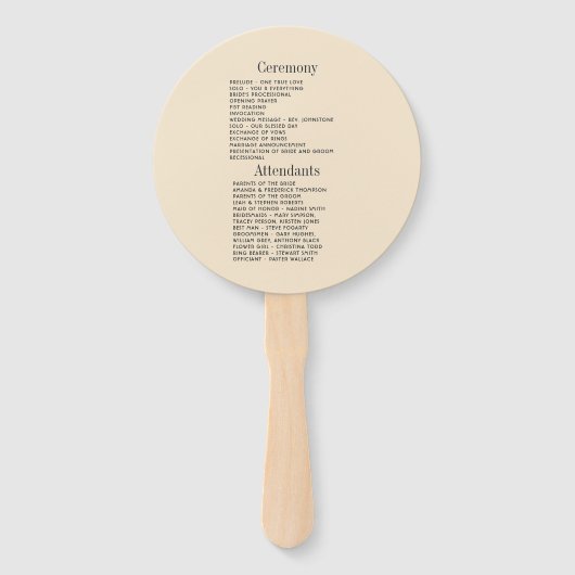 Éventail Programme de mariage de plage Chic Côtière (Dos)