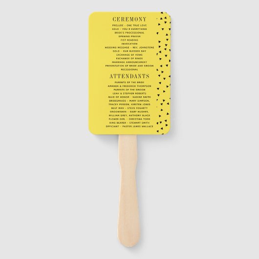 Éventail Programme de mariage de plage exotique d'été tropi (Dos)