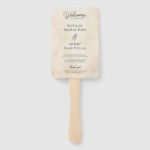 Éventail Programme de mariage de plage Ventilateur à main a (Dos)