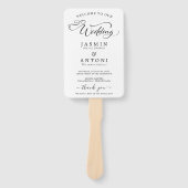 Éventail Programme de mariage de script classique et chrono (Devant)