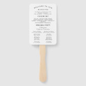 Éventail Programme de mariage de script classique et chrono (Dos)