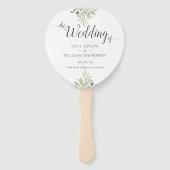 Éventail Programme de mariage de script de verdure botaniqu (Devant)