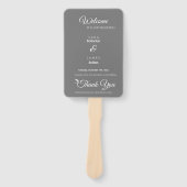 Éventail Programme de mariage de script et chronologie Grey (Devant)