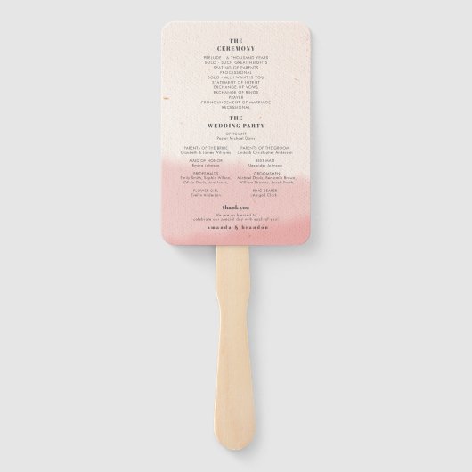 Éventail Programme de mariage de script Gras Flush Flush Mi (Dos)