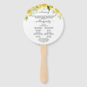 Éventail Programme de mariage de tournesol rond Ventilateur (Dos)