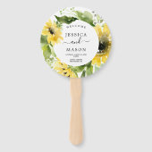Éventail Programme de mariage de tournesol rond Ventilateur (Devant)