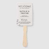 Éventail Programme de mariage de typographie florale (Devant)