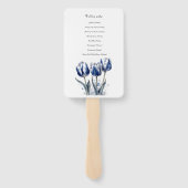 Éventail Programme de mariage Delft Blue Tulip (Dos)