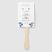 Éventail Programme de mariage Delft Blue Tulip (Devant)