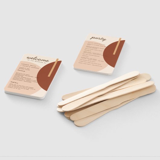 Éventail Programme de mariage des cercles Abstraits aux ton (Non-assemblé)