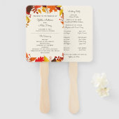 Éventail Programme de mariage des congés d'automne (Devant et derrière)