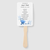 Éventail Programme De Mariage Des Doves Et Des Fleurs Bleue (Devant)