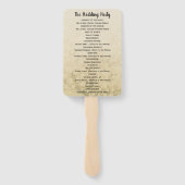 Éventail Programme de mariage des feuilles cardiaques (Dos)