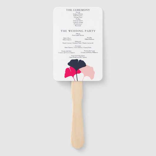 Éventail Programme de mariage des Feuilles de la Marine mod (Dos)