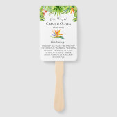 Éventail Programme de mariage des Feuilles de l'île botaniq (Devant)