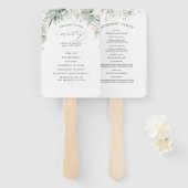 Éventail Programme de mariage des Feuilles de verdure et d' (Devant et derrière)