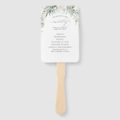Éventail Programme de mariage des Feuilles de verdure et d' (Devant)