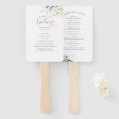 Éventail Programme de mariage des Feuilles de verdure et d' (Devant et derrière)