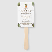 Éventail Programme de mariage des Feuilles tropicaux Pineap (Devant)