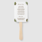 Éventail Programme de mariage des Feuilles tropicaux Pineap (Dos)