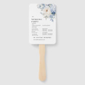 Éventail Programme de mariage des fleurs bleues et blanches (Dos)