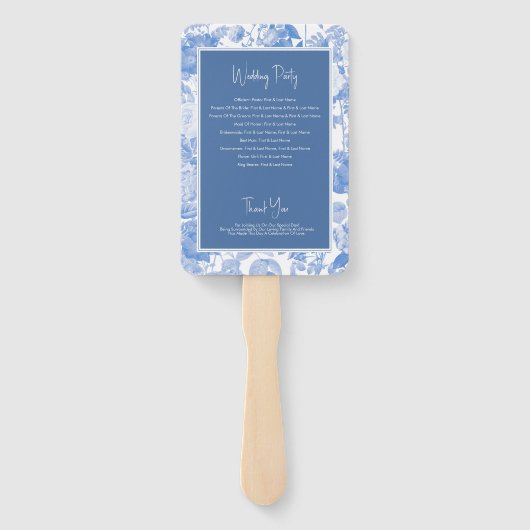 Éventail Programme de mariage des fleurs botaniques d'aquar (Dos)