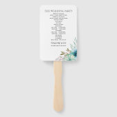 Éventail Programme de mariage des fleurs d'aquarelle de men (Dos)