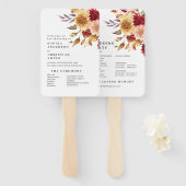 Éventail Programme de mariage des fleurs d'automne (Devant et derrière)