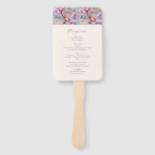 Éventail Programme de mariage des fleurs de broderie violet (Devant)