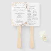 Éventail Programme de mariage des fleurs de récolte (Devant et derrière)