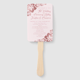 Éventail Programme de mariage des fleurs d'Hibiscus Tropica