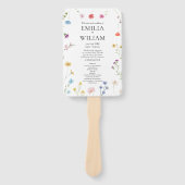 Éventail Programme de mariage des Fleurs sauvages botanique (Devant)