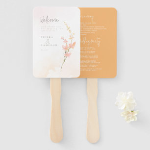 Éventail Programme de mariage des Fleurs sauvages ensoleill