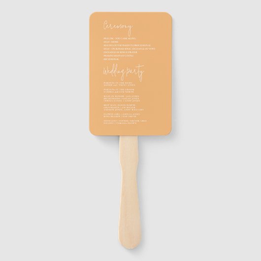 Éventail Programme de mariage des Fleurs sauvages ensoleill (Dos)