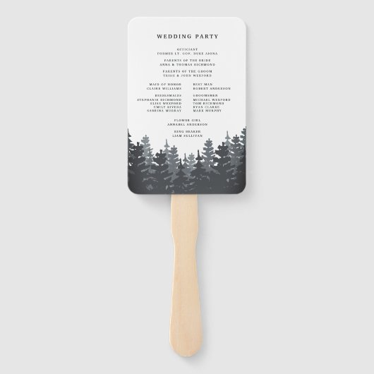 Éventail Programme de mariage des forêts d'hiver (Dos)