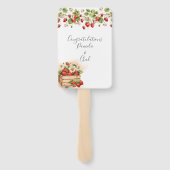 Éventail Programme de mariage des fraises d'aquarelle (Dos)