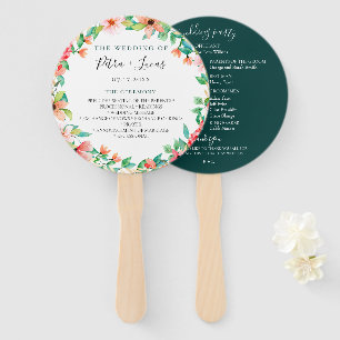 Éventail Programme de mariage des germes de l'île botanique