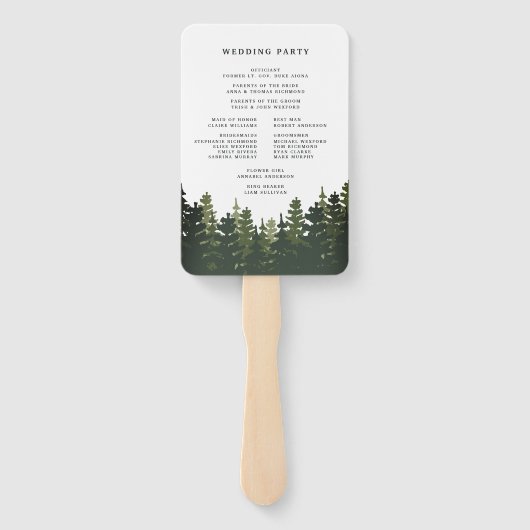 Éventail Programme de mariage des grands pins (Dos)