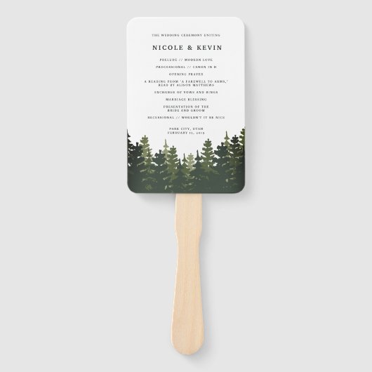 Éventail Programme de mariage des grands pins (Devant)