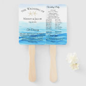 Éventail Programme de mariage des marées romantiques (Devant et derrière)