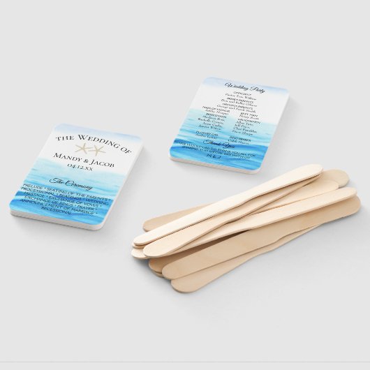 Éventail Programme de mariage des marées romantiques (Non-assemblé)