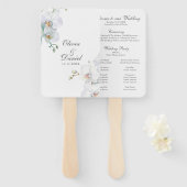 Éventail Programme de mariage des orchidées blanches d'Eleg (Devant et derrière)