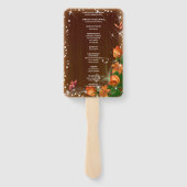 Éventail Programme de mariage des papillons floraux en bois (Dos)